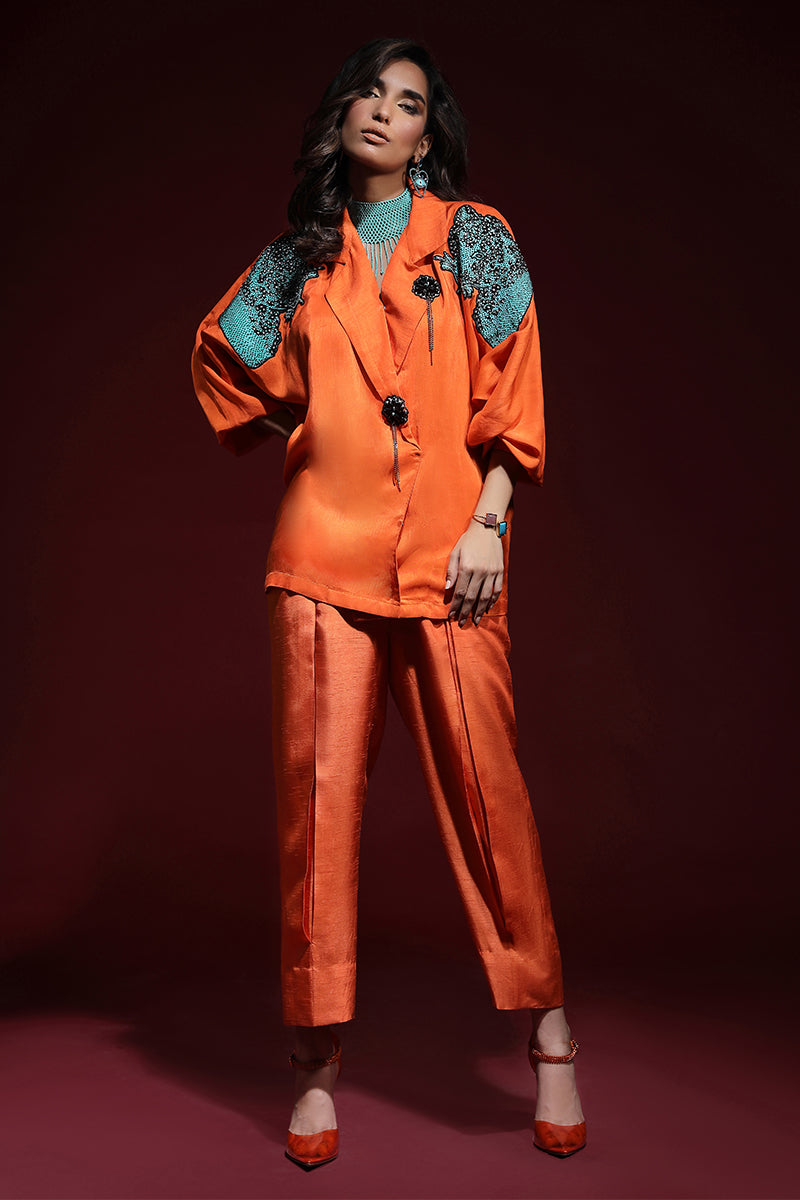 Wardha Saleem | Luxury Pret Fusion Wear | PANTHERA (ORANGE) CORD-SET (2PC)