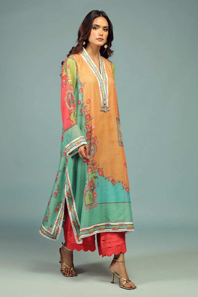 Wardha Saleem | Luxury Pret Traditional Wear | AFSANEH SHIRT WITH DUPATTA ( 2 PC) - Official Wardha Saleem - Agha Fabrics UK