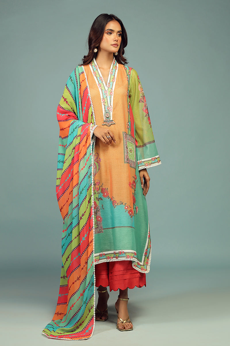 Wardha Saleem | Luxury Pret Traditional Wear | AFSANEH SHIRT WITH DUPATTA ( 2 PC) - Official Wardha Saleem - Agha Fabrics UK