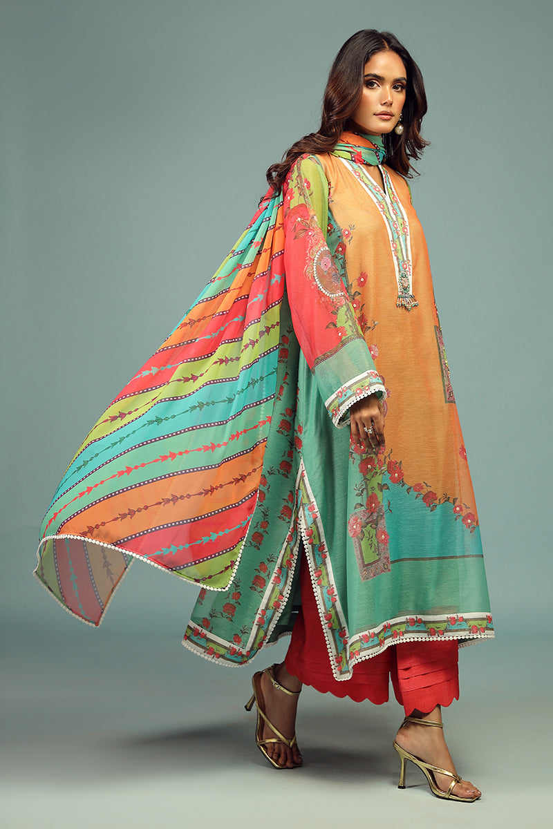 Wardha Saleem | Luxury Pret Traditional Wear | AFSANEH SHIRT WITH DUPATTA ( 2 PC) - Official Wardha Saleem - Agha Fabrics UK