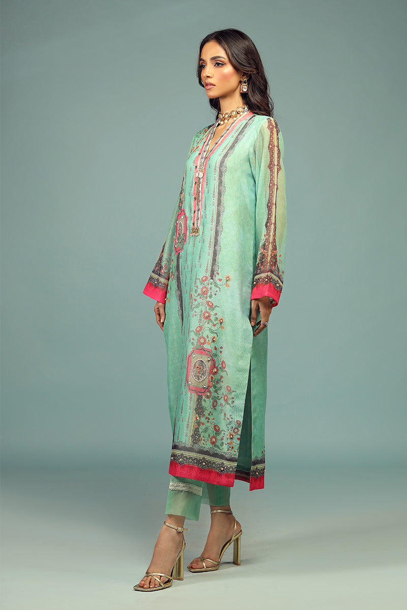 Wardha Saleem | Luxury Pret Traditional Wear | CHANDNI SHIRT WITH DUPATTA ( 2 PC) - Official Wardha Saleem - Agha Fabrics UK