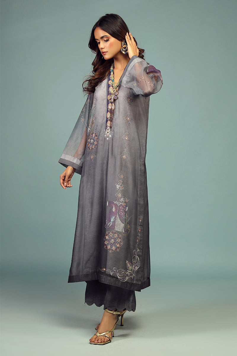 Wardha Saleem | Luxury Pret Traditional Wear | DARVESH SHIRT WITH DUPATTA ( 2 PC) - Official Wardha Saleem - Agha Fabrics UK