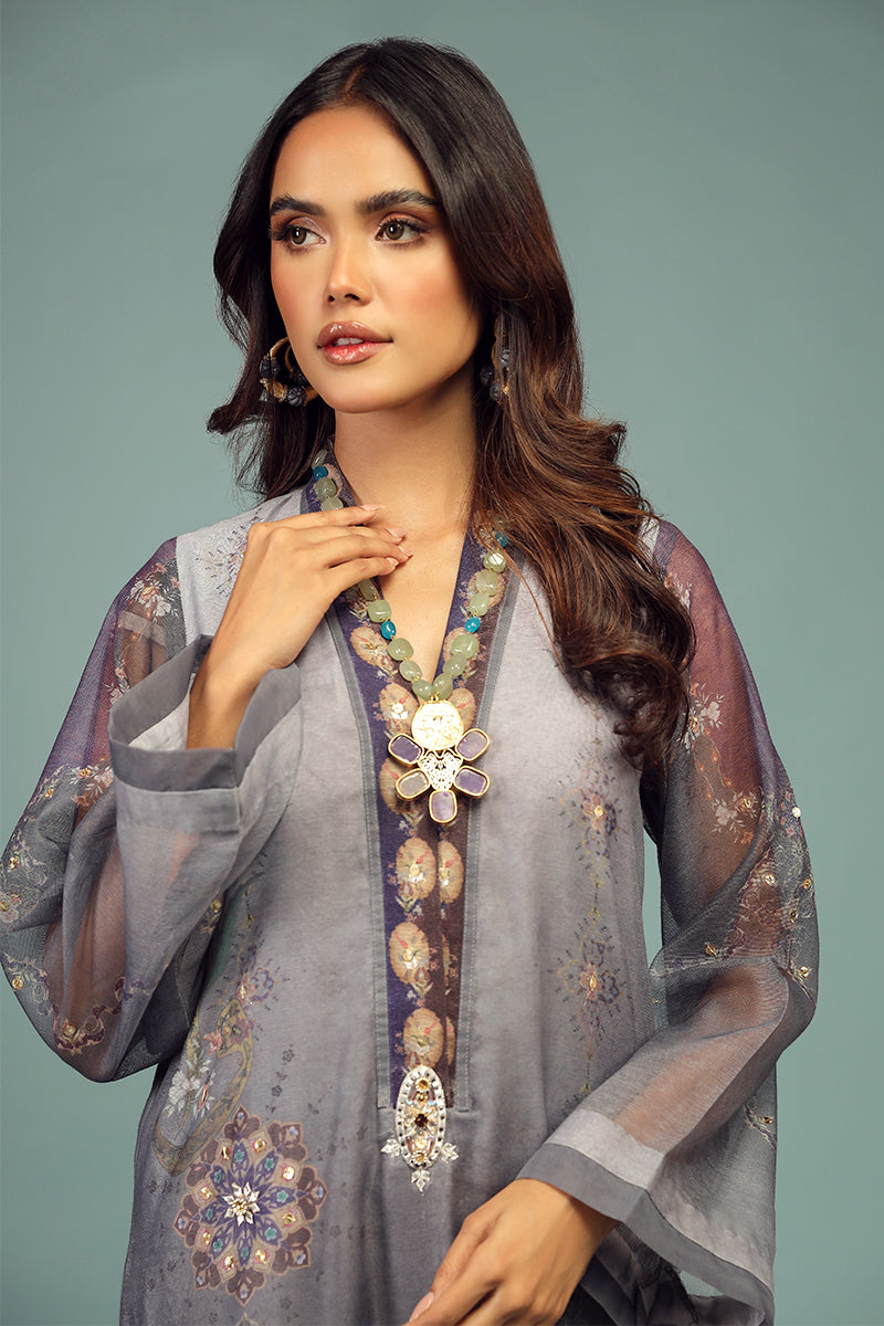 Wardha Saleem | Luxury Pret Traditional Wear | DARVESH SHIRT WITH DUPATTA ( 2 PC) - Official Wardha Saleem - Agha Fabrics UK