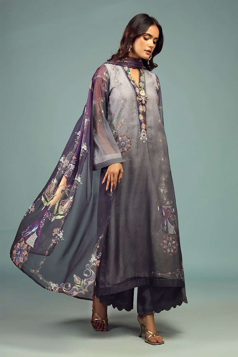 Wardha Saleem | Luxury Pret Traditional Wear | DARVESH SHIRT WITH DUPATTA ( 2 PC) - Official Wardha Saleem - Agha Fabrics UK
