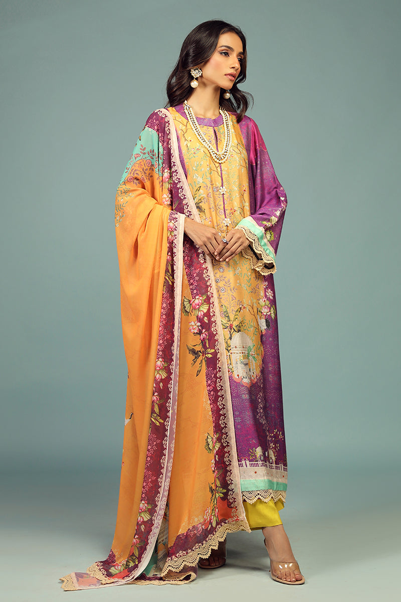 Wardha Saleem | Luxury Pret Traditional Wear | JHAROKA SHIRT WITH DUPATTA ( 2 PC) - Official Wardha Saleem - Agha Fabrics UK