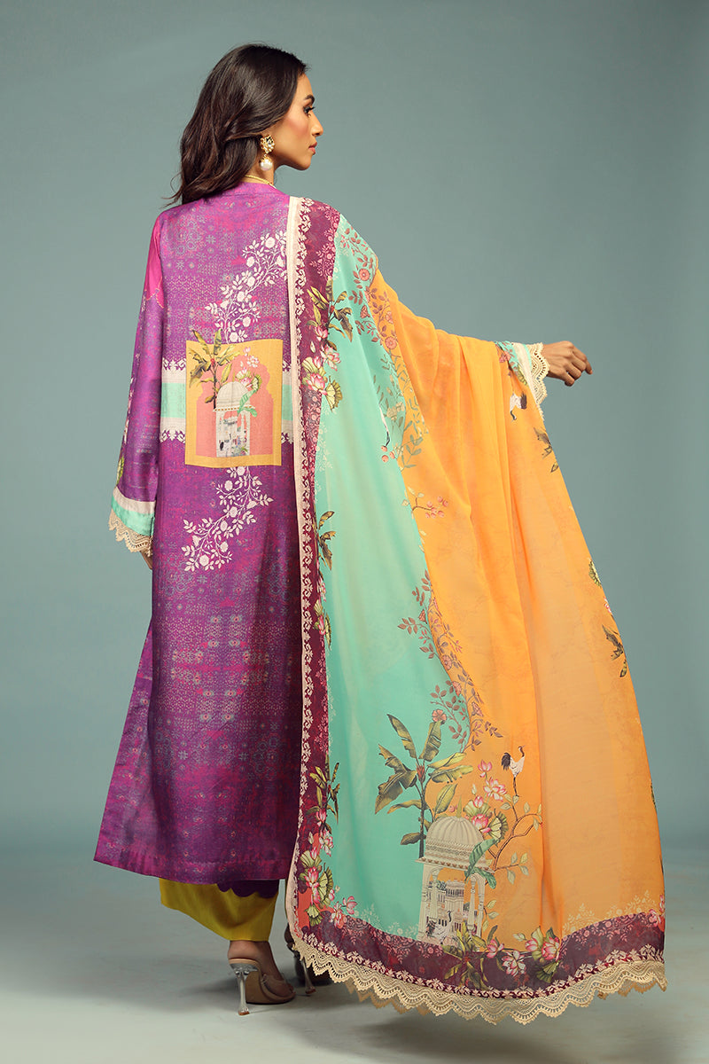 Wardha Saleem | Luxury Pret Traditional Wear | JHAROKA SHIRT WITH DUPATTA ( 2 PC) - Official Wardha Saleem - Agha Fabrics UK