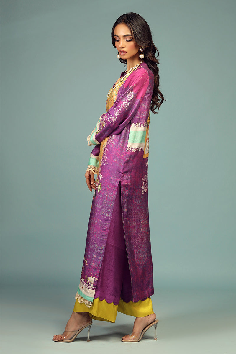 Wardha Saleem | Luxury Pret Traditional Wear | JHAROKA SHIRT WITH DUPATTA ( 2 PC) - Official Wardha Saleem - Agha Fabrics UK