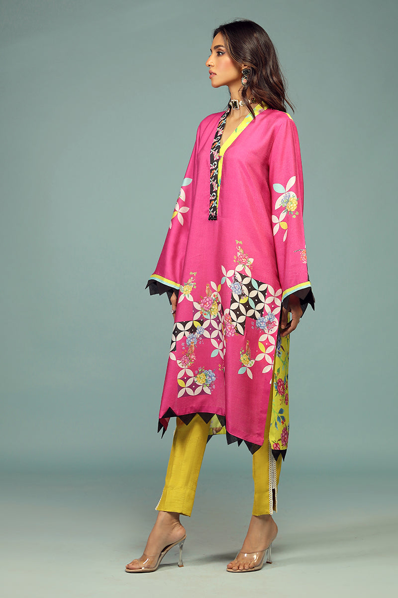 Wardha Saleem | Luxury Pret Traditional Wear | SHIKARGAH SHIRT WITH DUPATTA ( 2 PC) - Official Wardha Saleem - Agha Fabrics UK