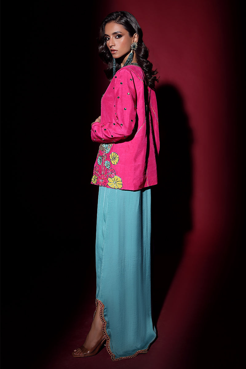 Wardha Saleem | Luxury Pret Fusion Wear | IVY JACKET WITH DRAPE (2PC)