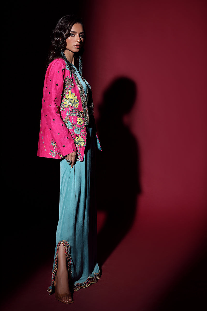Wardha Saleem | Luxury Pret Fusion Wear | IVY JACKET WITH DRAPE (2PC)