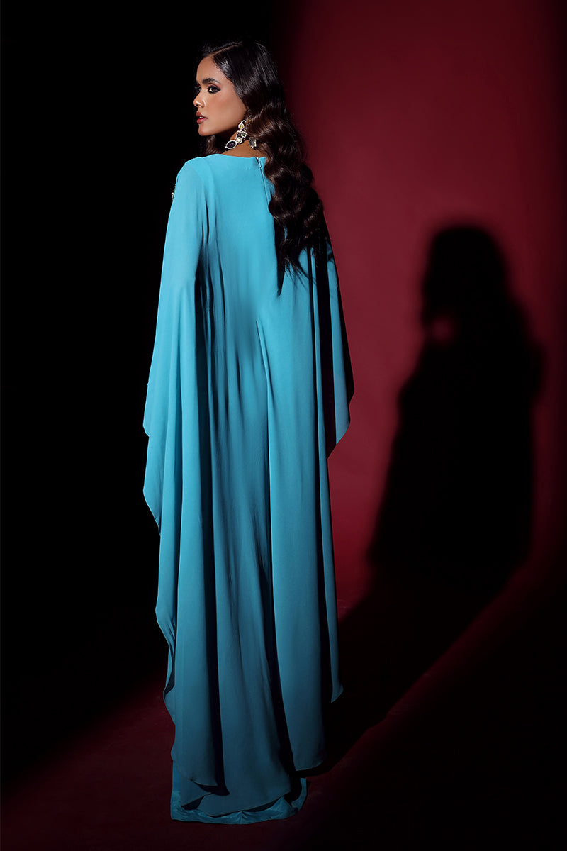 Wardha Saleem | Luxury Pret Fusion Wear | VOGUE JUMPSUIT DRAPE (1PC) - Official Wardha Saleem - Agha Fabrics UK