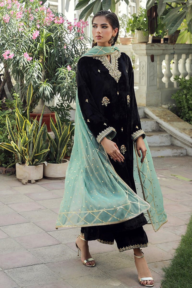 Sana Abbas | Velvet Formals | BLACK JADE - Official Sana Abbas - Agha Fabrics UK