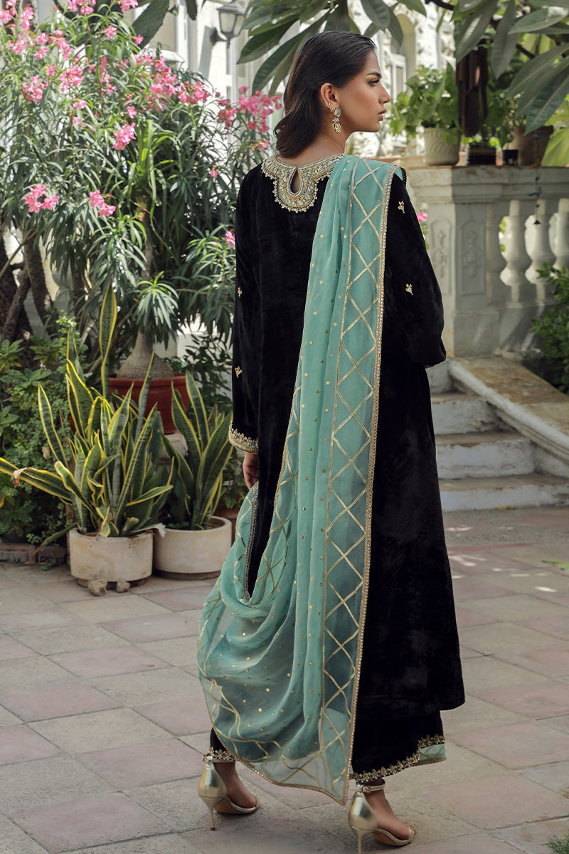 Sana Abbas | Velvet Formals | BLACK JADE - Official Sana Abbas - Agha Fabrics UK