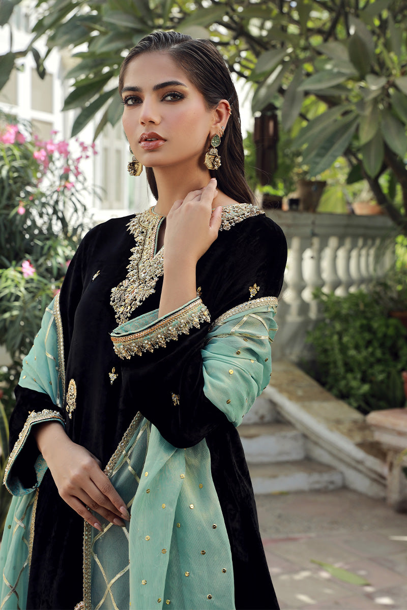 Sana Abbas | Velvet Formals | BLACK JADE - Official Sana Abbas - Agha Fabrics UK