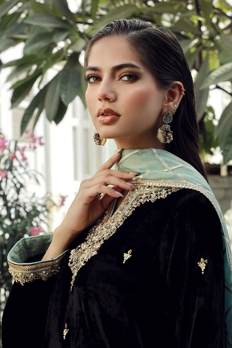 Sana Abbas | Velvet Formals | BLACK JADE - Official Sana Abbas - Agha Fabrics UK