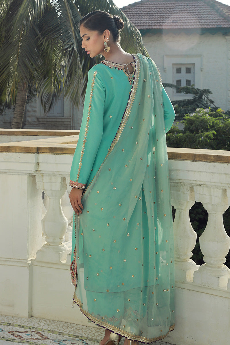 Sana Abbas | Velvet Formals | AQUAMARINE - Official Sana Abbas - Agha Fabrics UK