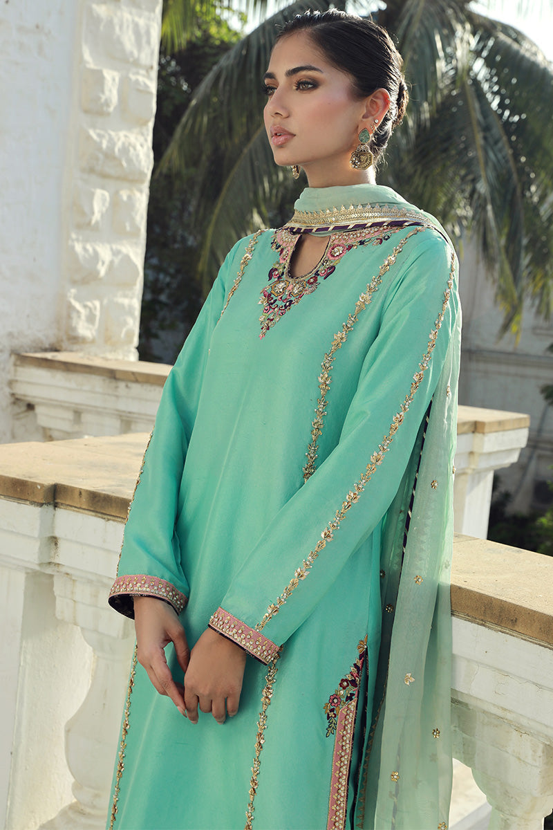 Sana Abbas | Velvet Formals | AQUAMARINE - Official Sana Abbas - Agha Fabrics UK