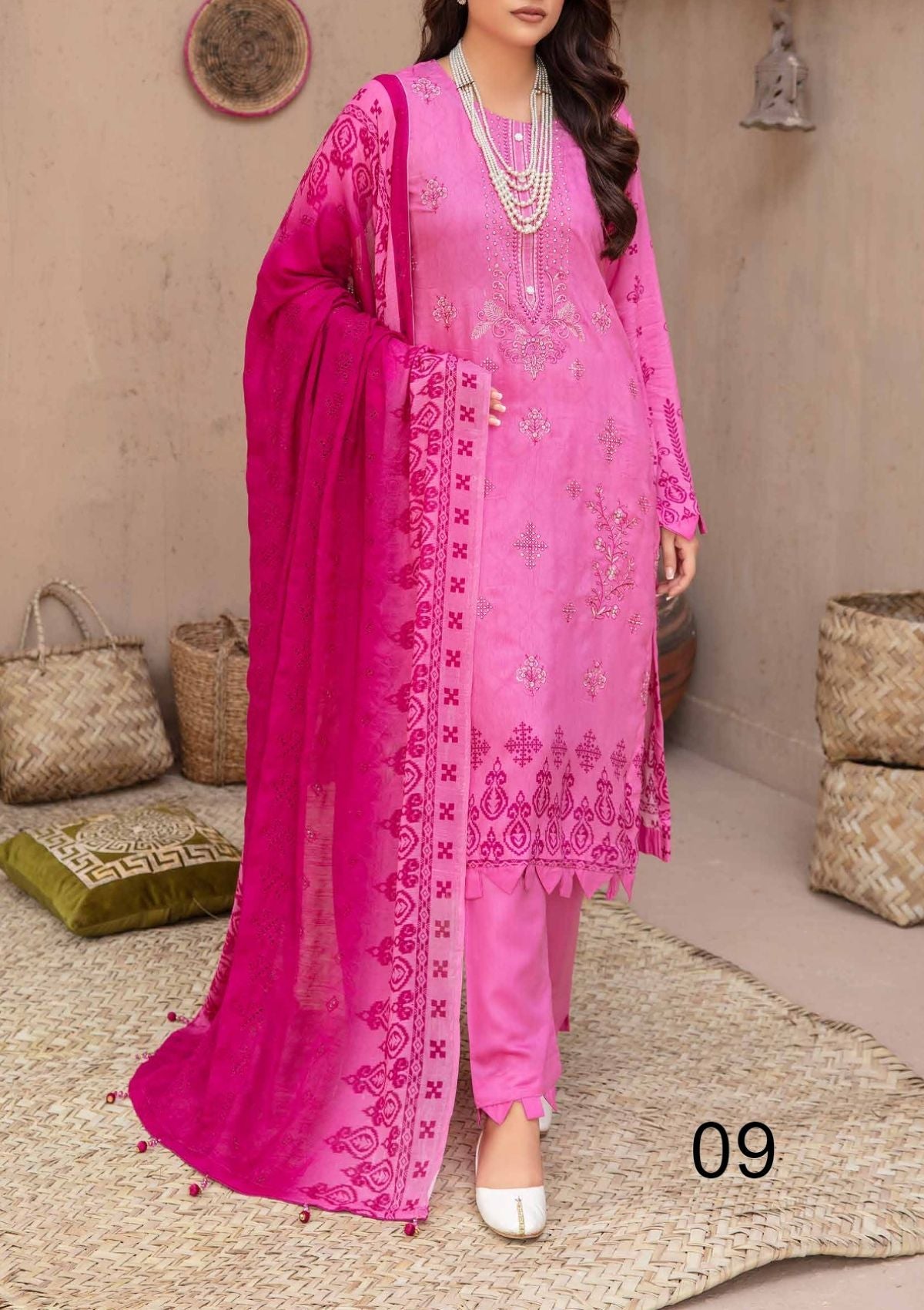 Winter Collection - Laiba - D/P Viscose - V26 - LV#09 - Official Laiba - Agha Fabrics UK