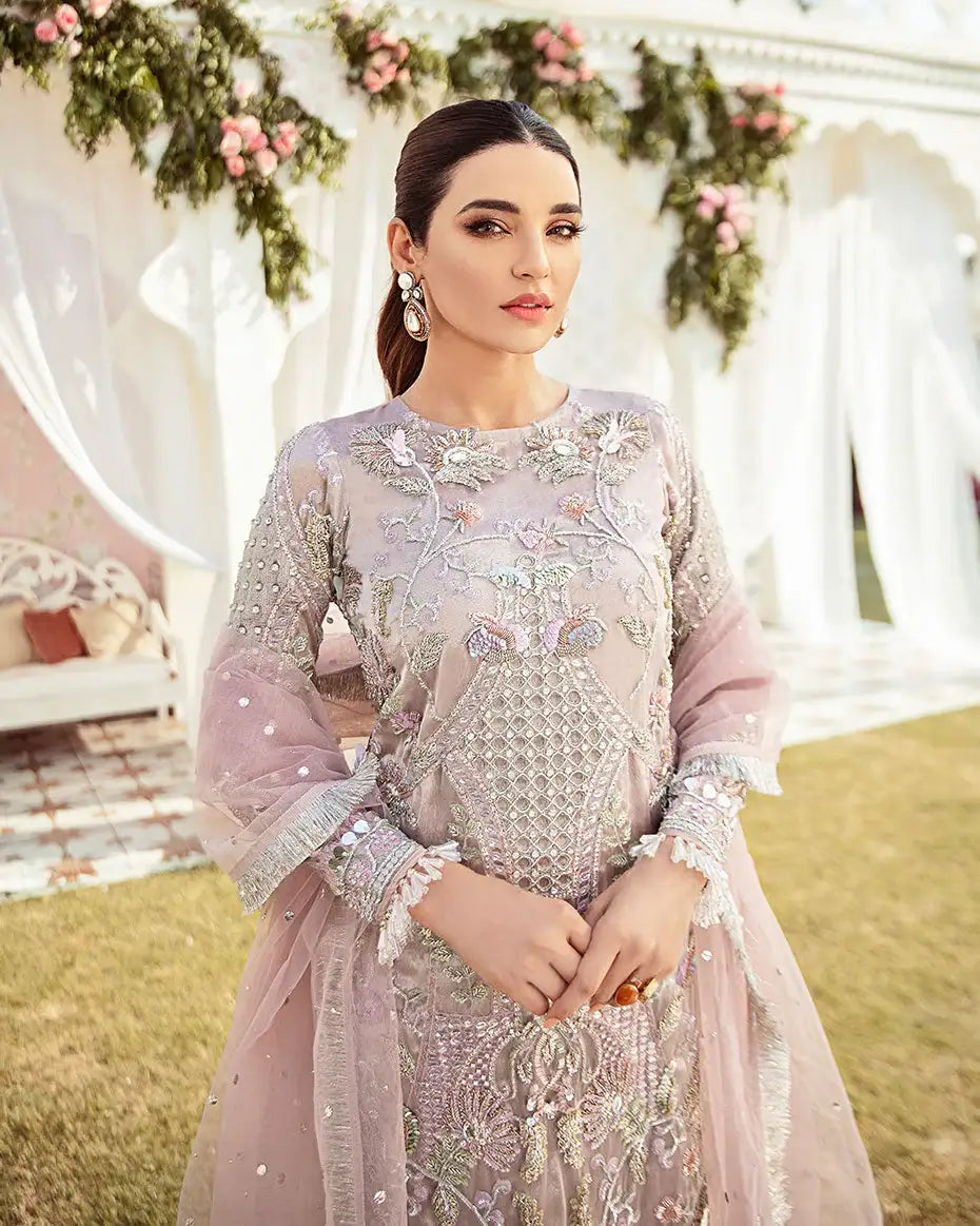 Gulaal | Wedding Formals | CLAIR EMBROIDERED NET 3-PIECE SUIT WS-05 - Official Gulaal - Agha Fabrics UK