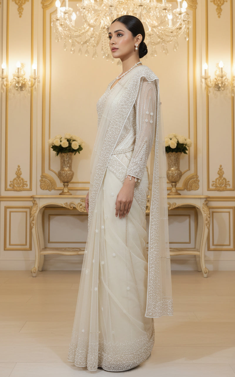 Threads and Motifs | Formal Dresses 25 | Net Embroidered Saree