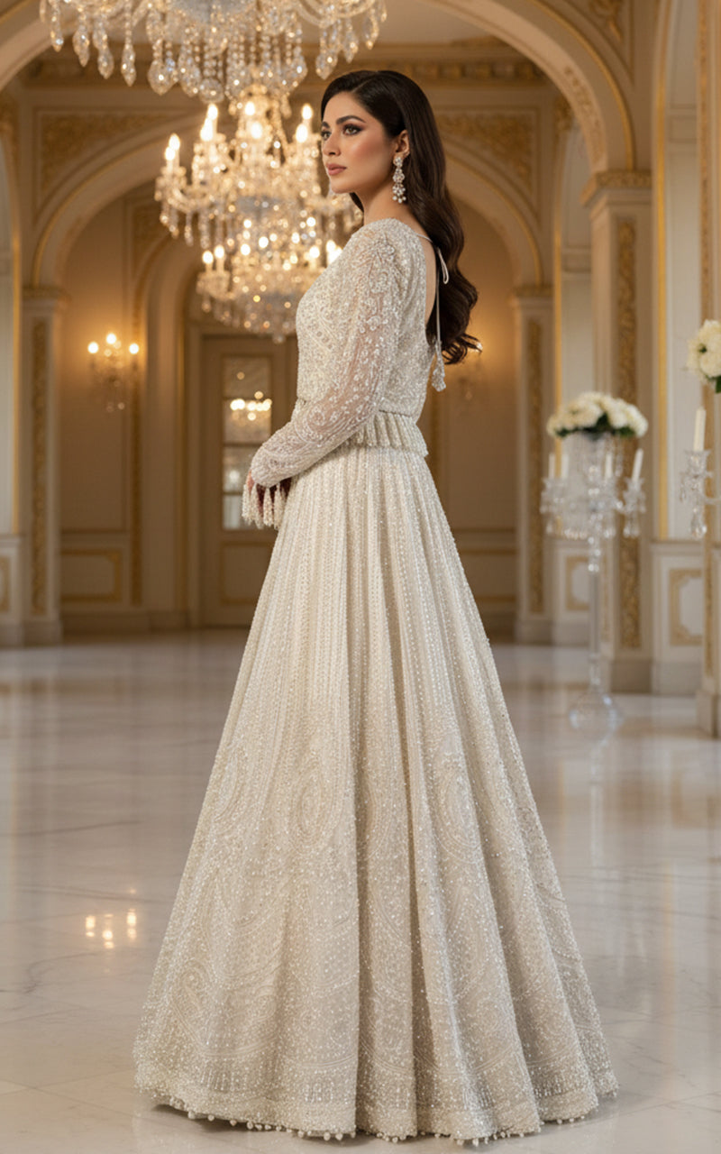 Threads and Motifs | Formal Dresses 25 | Net Embroidered Blouse and Lehenga