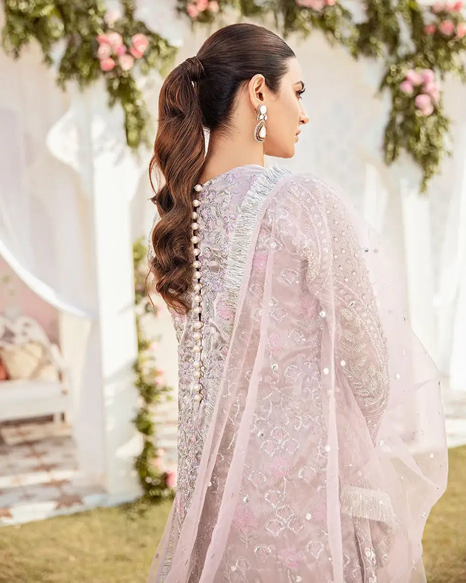 Gulaal | Wedding Formals | CLAIR EMBROIDERED NET 3-PIECE SUIT WS-05 - Official Gulaal - Agha Fabrics UK