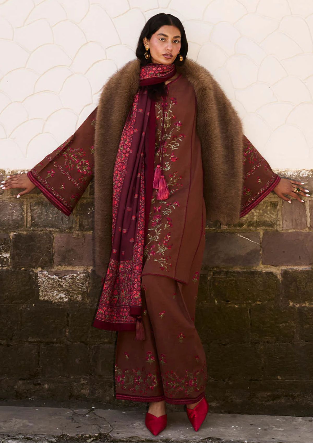 Winter Collection - Jugnu by Hussain Rehar - Autumn Winter - Hazel - Official Jugnu by Hussain Rehar - Agha Fabrics UK