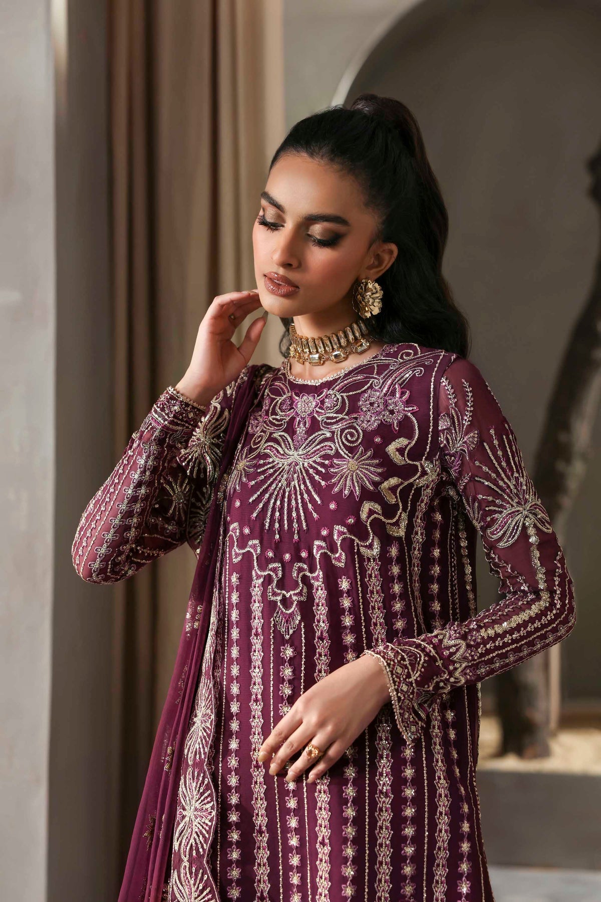 Akbar Aslam | Meeras Luxury Chiffon 25 | Mahin - Official Akbar Aslam - Agha Fabrics UK