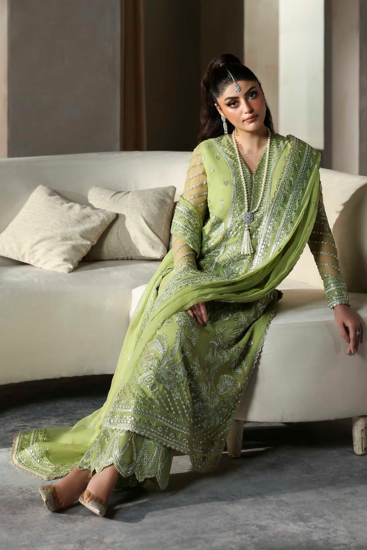 Akbar Aslam | Meeras Luxury Chiffon 25 | Verdaz - Official Akbar Aslam - Agha Fabrics UK