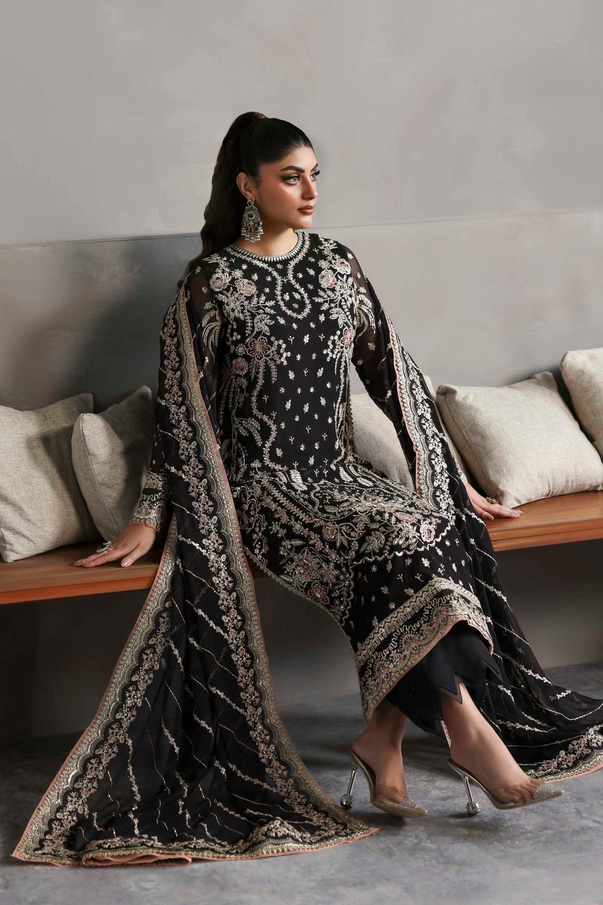 Akbar Aslam | Meeras Luxury Chiffon 25 | Zehmaya - Official Akbar Aslam - Agha Fabrics UK