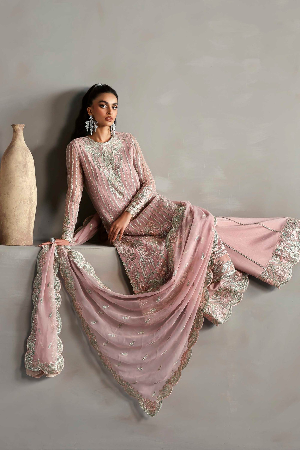 Akbar Aslam | Meeras Luxury Chiffon 25 | Gulnour - Official Akbar Aslam - Agha Fabrics UK