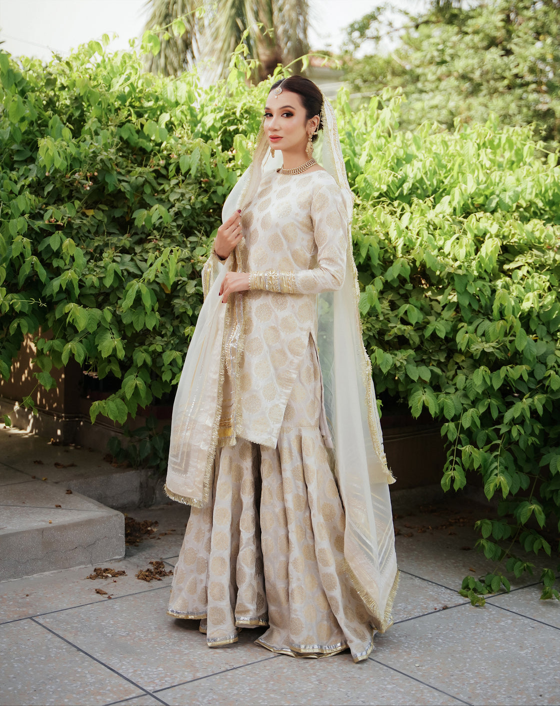 Zar | Gharara Formals | White - Official Zar - Agha Fabrics UK