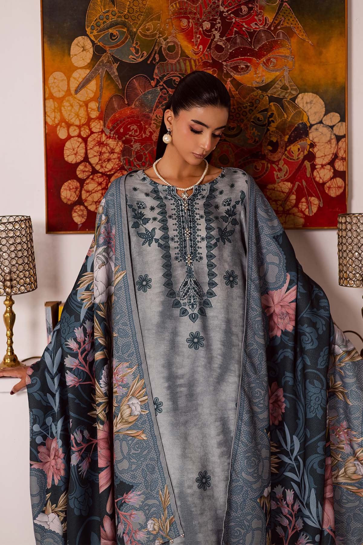 Nureh | Linen Jacquard | SP-193 - Official Nureh - Agha Fabrics UK