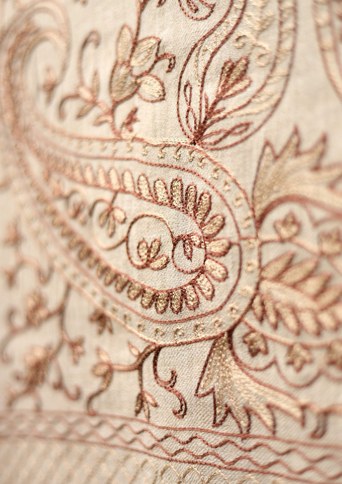 Ari Work Wool Shawl D - 51 - L Brown - Official Shawls Niche - Agha Fabrics UK