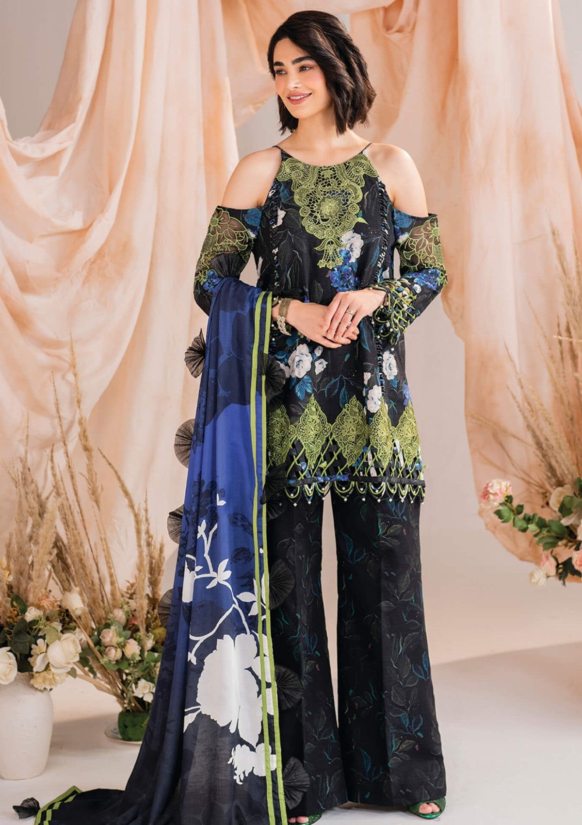 Winter Collection - Asifa & Nabeel - Meraki - Volume 01 - AM24#02 - Midnight - Official Asifa & Nabeel - Agha Fabrics UK