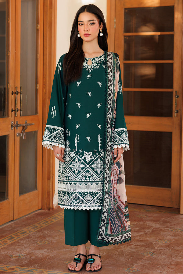 Farasha | Summer Weaves Embroidered Lawn | Teal Essence