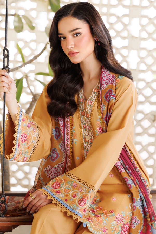 Farasha | Summer Weaves Embroidered Lawn | Golden Bloom