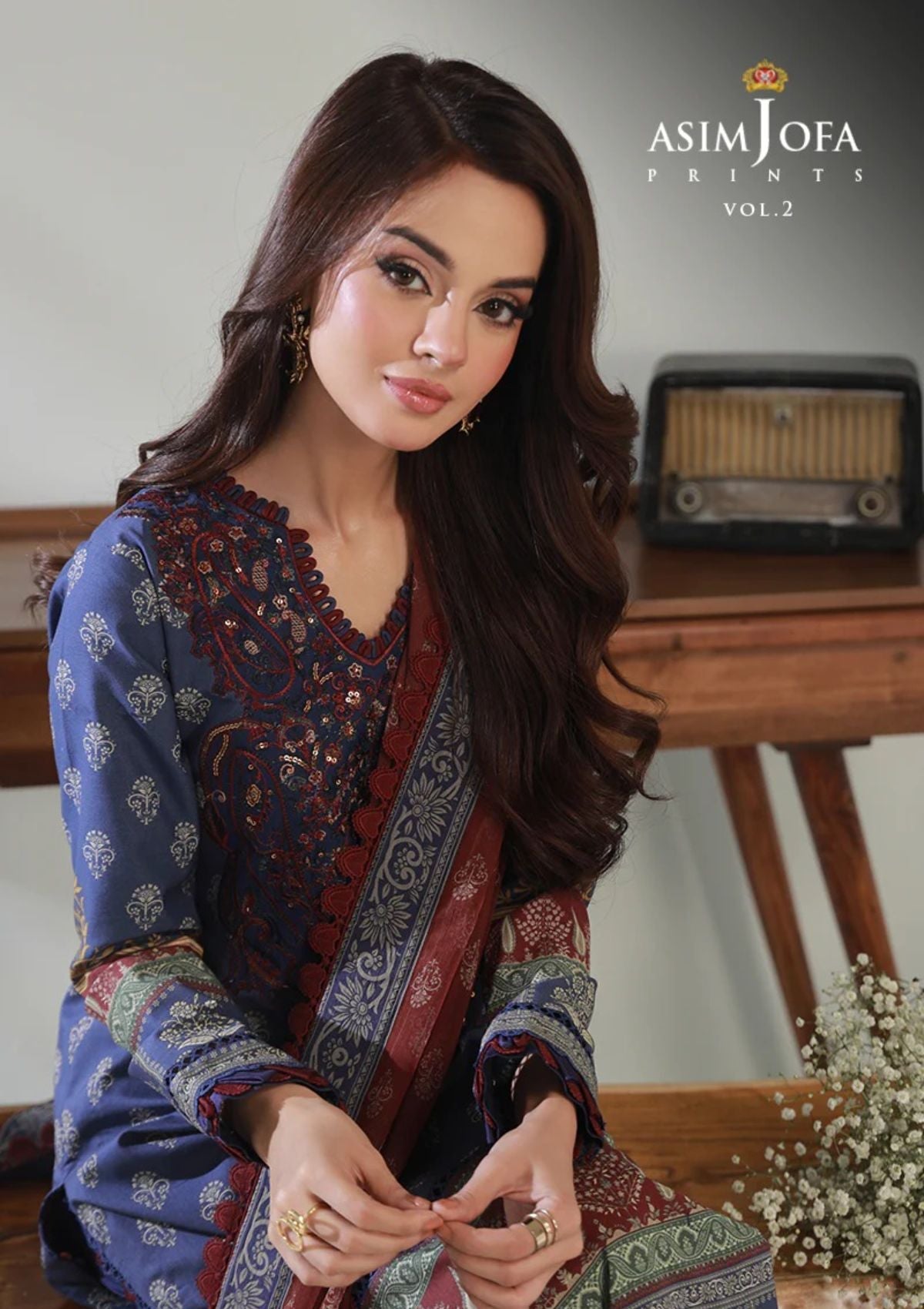 Lawn Collection - Asim Jofa - Basic - Print - 3 Pcs - AJBP#45 - Official Asim Jofa - Agha Fabrics UK