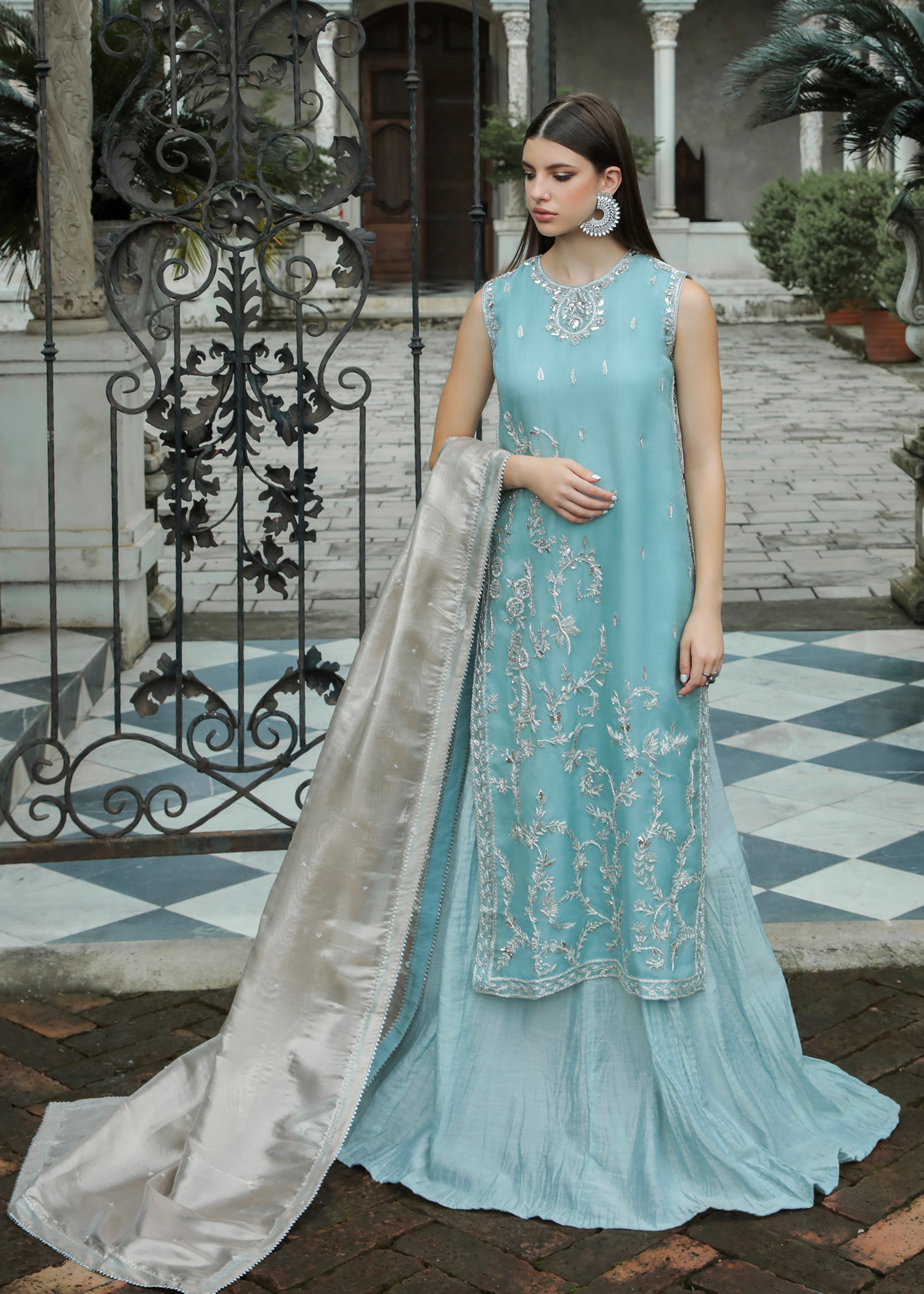 Purple Haze Pret Studio | Apsara Formals | Ice Blue Organza Outfit