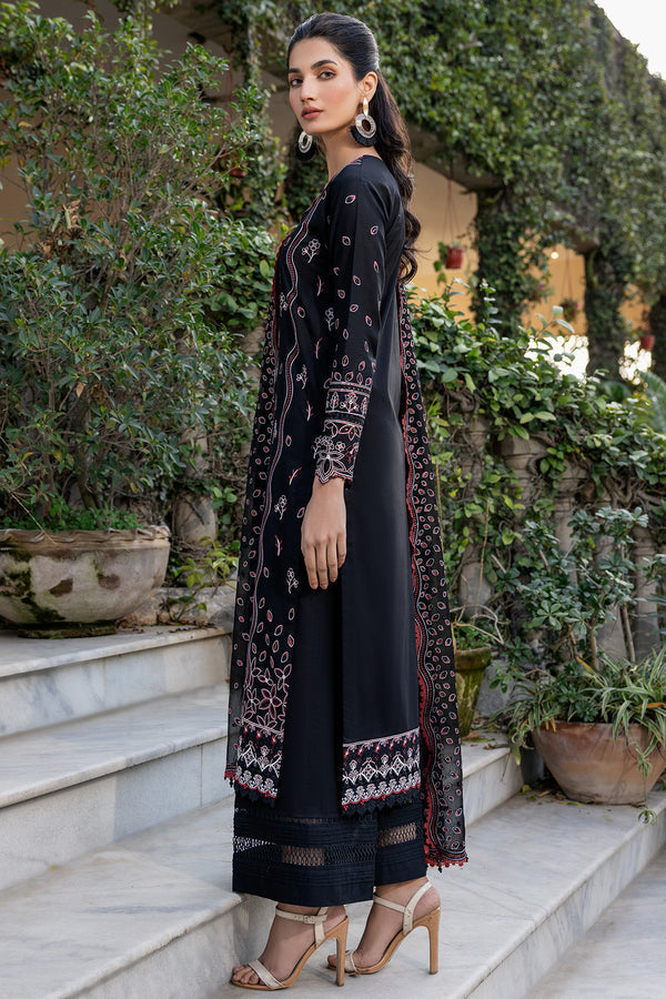 Farasha | Summer Weaves Embroidered Lawn | Black Rose