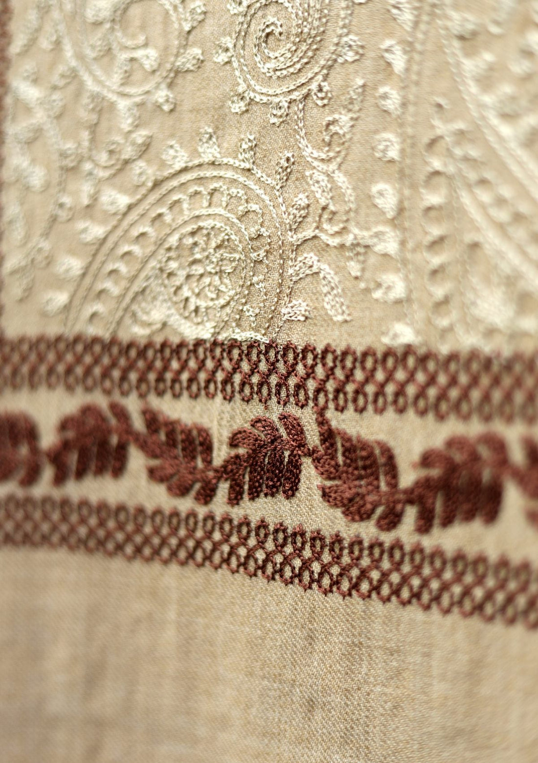 Ari Work Wool Shawl D - 104 - Skin - Official Shawls Niche - Agha Fabrics UK