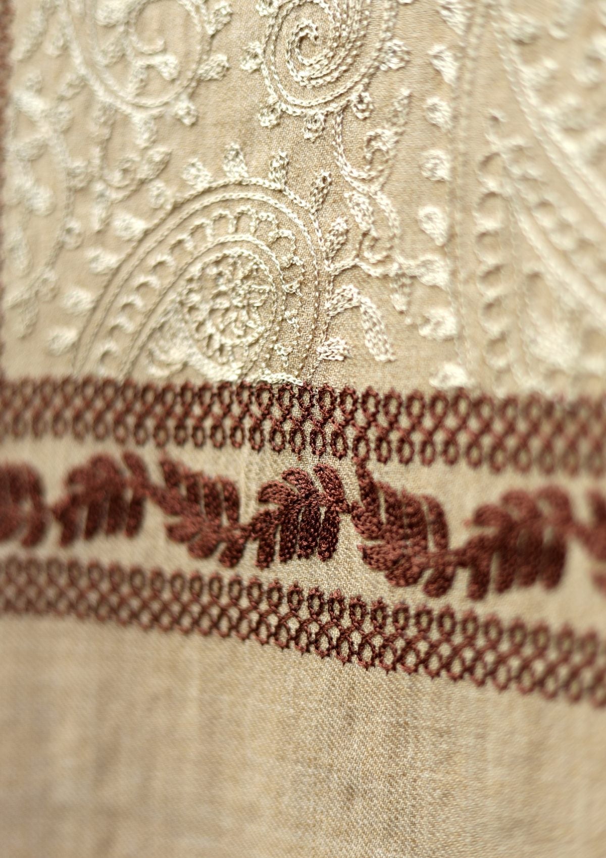 Ari Work Wool Shawl D - 104 - Skin - Official Shawls Niche - Agha Fabrics UK