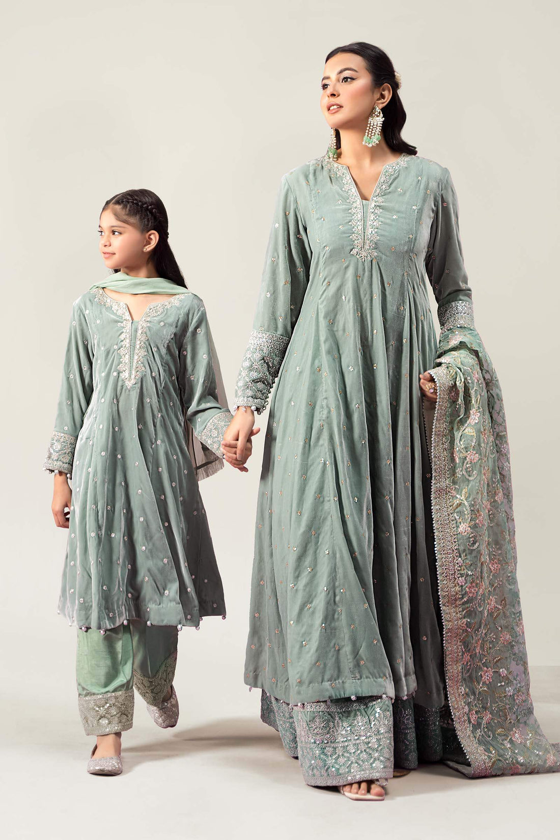 Maria B | Girls | MKS-W24-38 (Sea Green) -  Maria B Maria B Kids - Original Designer Dress - House of Maryam