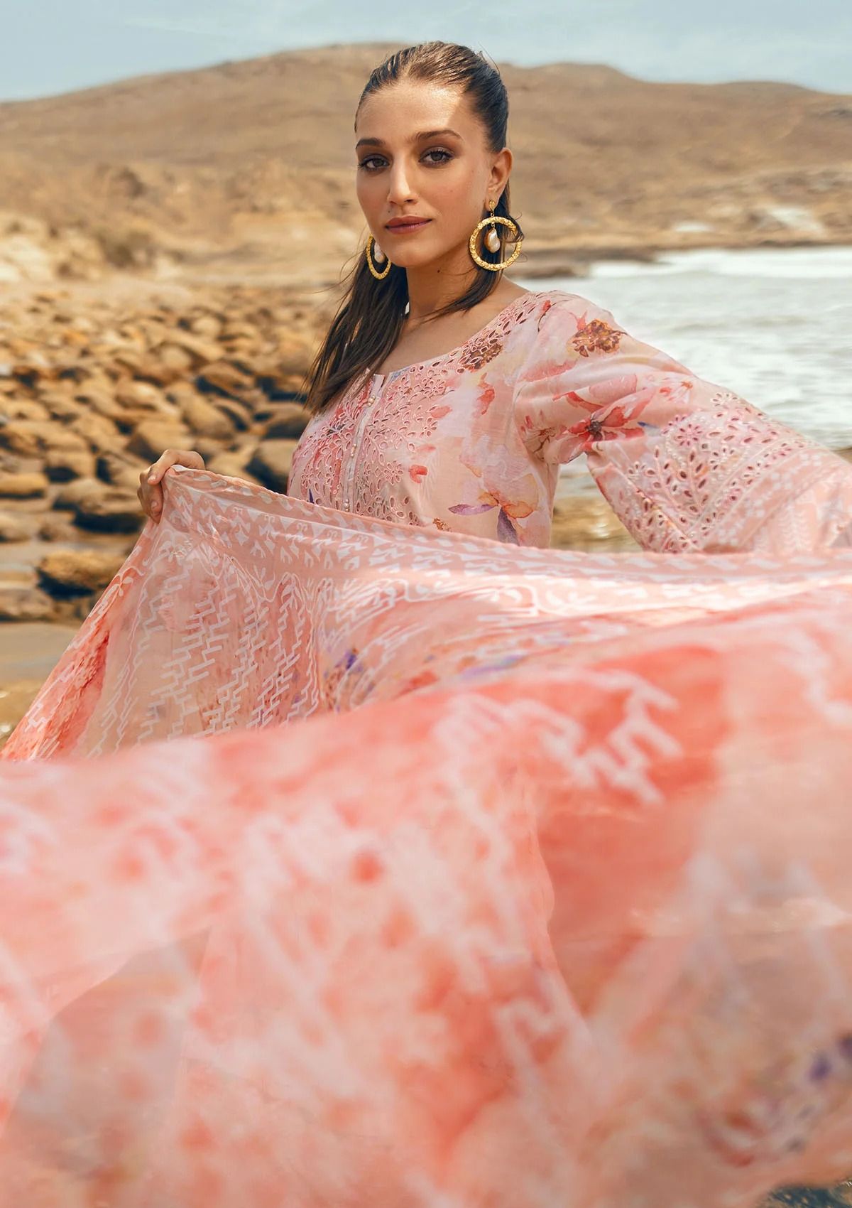 Lawn Collection - Nureh - Gardenia - Chikenkari - NG24#154 - Official Nureh - Agha Fabrics UK