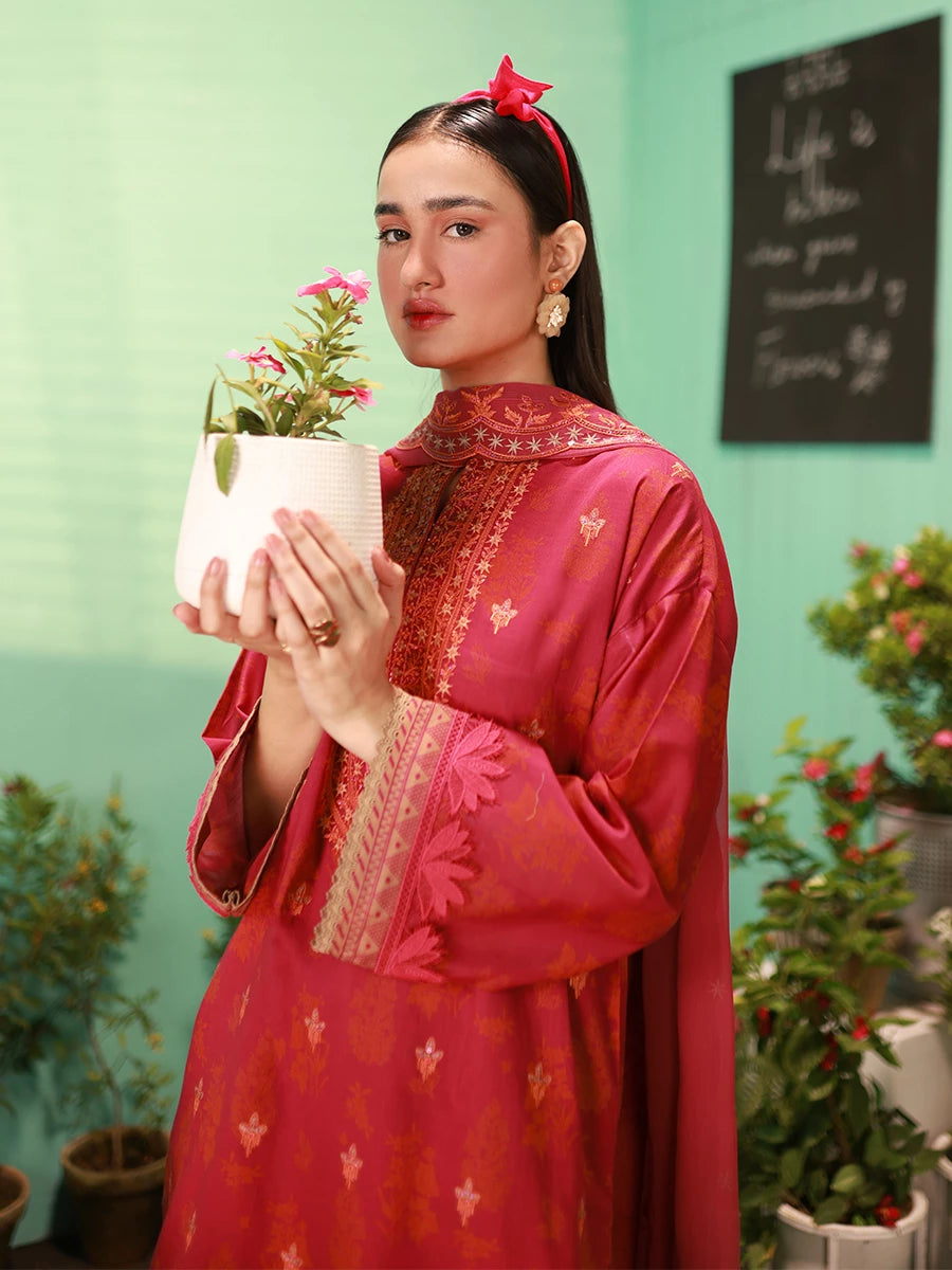 Salitex | Izel Lawn 24 | SCARLET - LUXURY LAWN EMBROIDERED SUIT