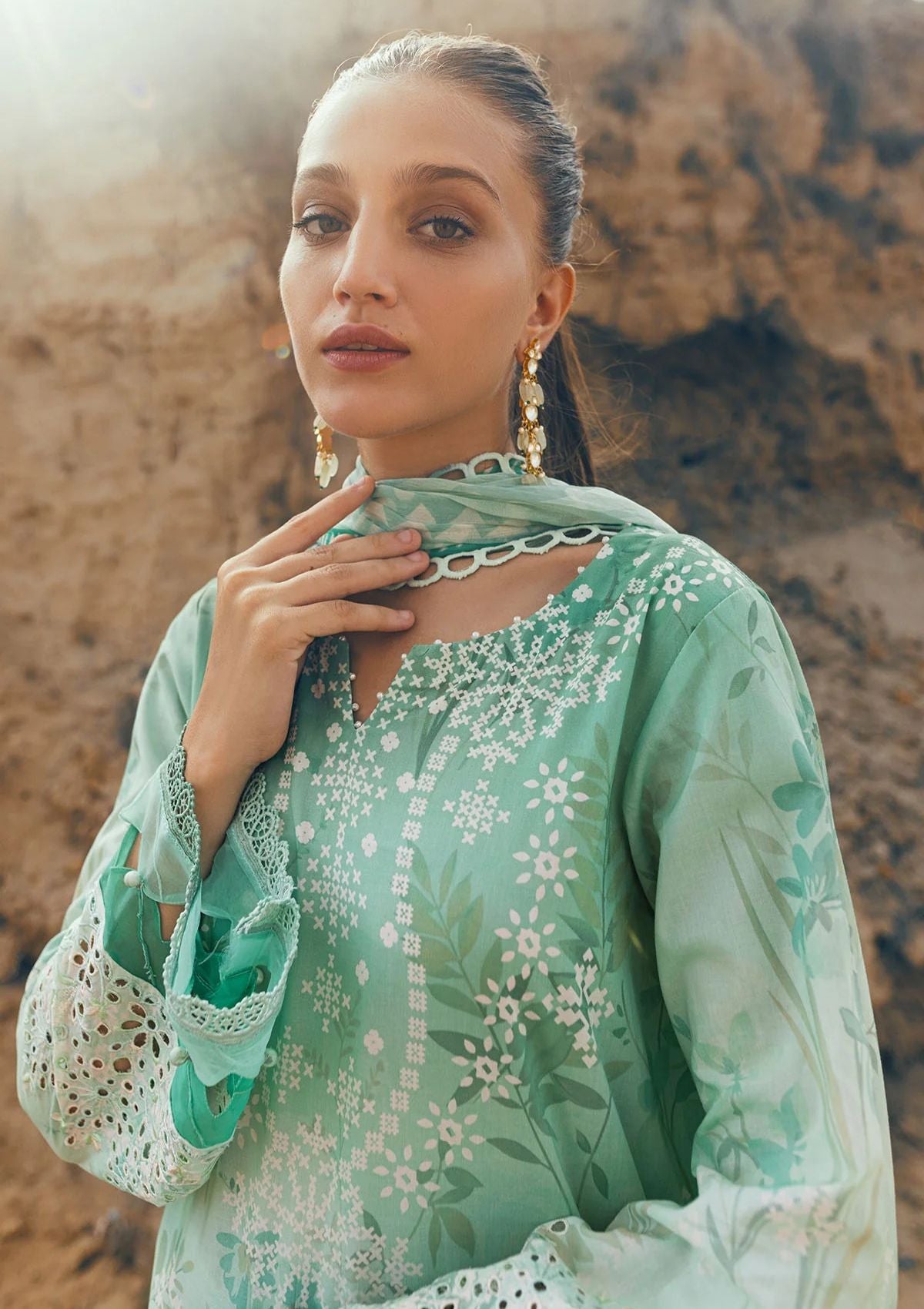 Lawn Collection - Nureh - Gardenia - Chikenkari - NG24#158 - Official Nureh - Agha Fabrics UK