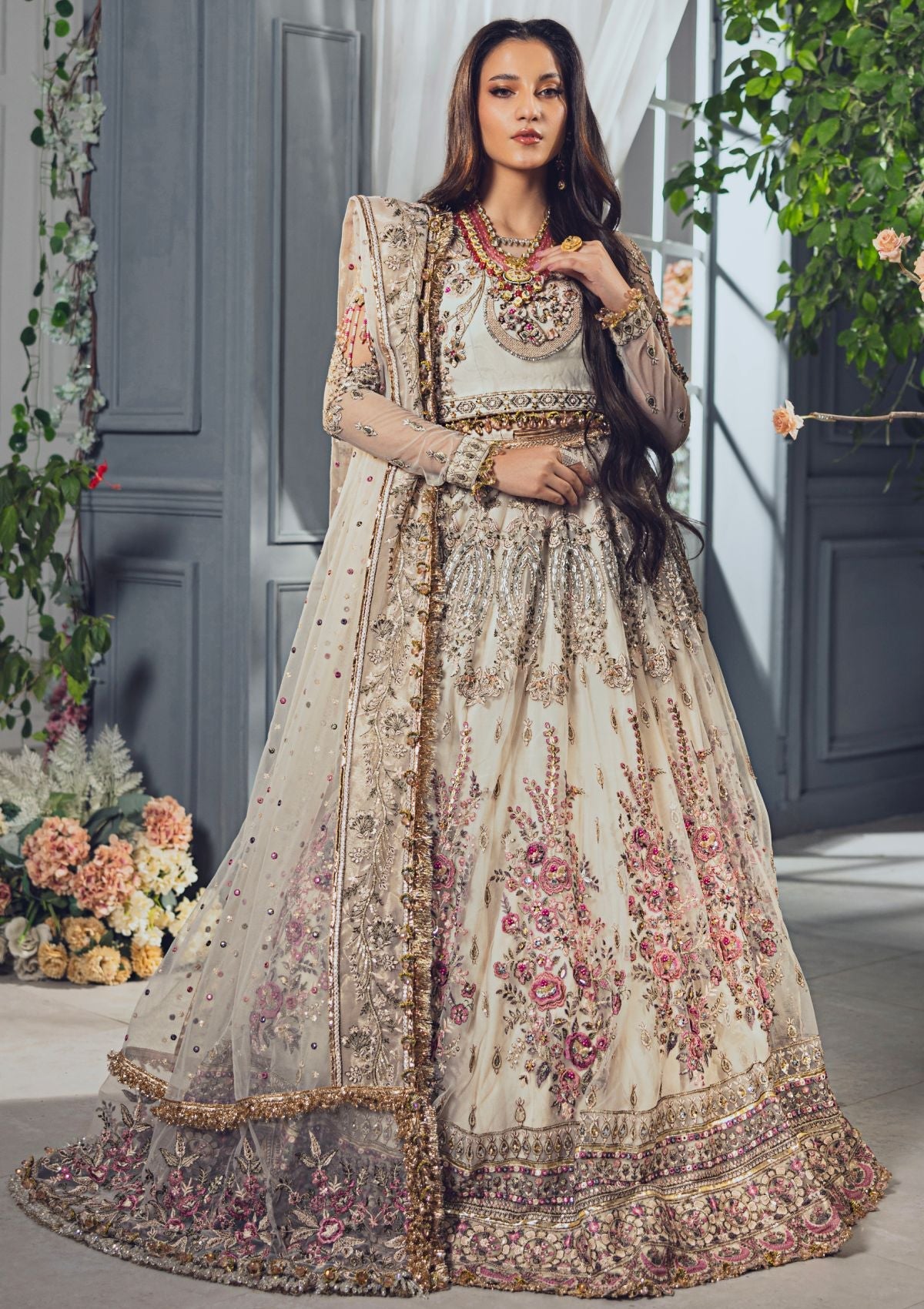 Formal Collection - Rubaaiyat - Wedding Edit 24 - Powder Pink - Official Rubaaiyat - Agha Fabrics UK