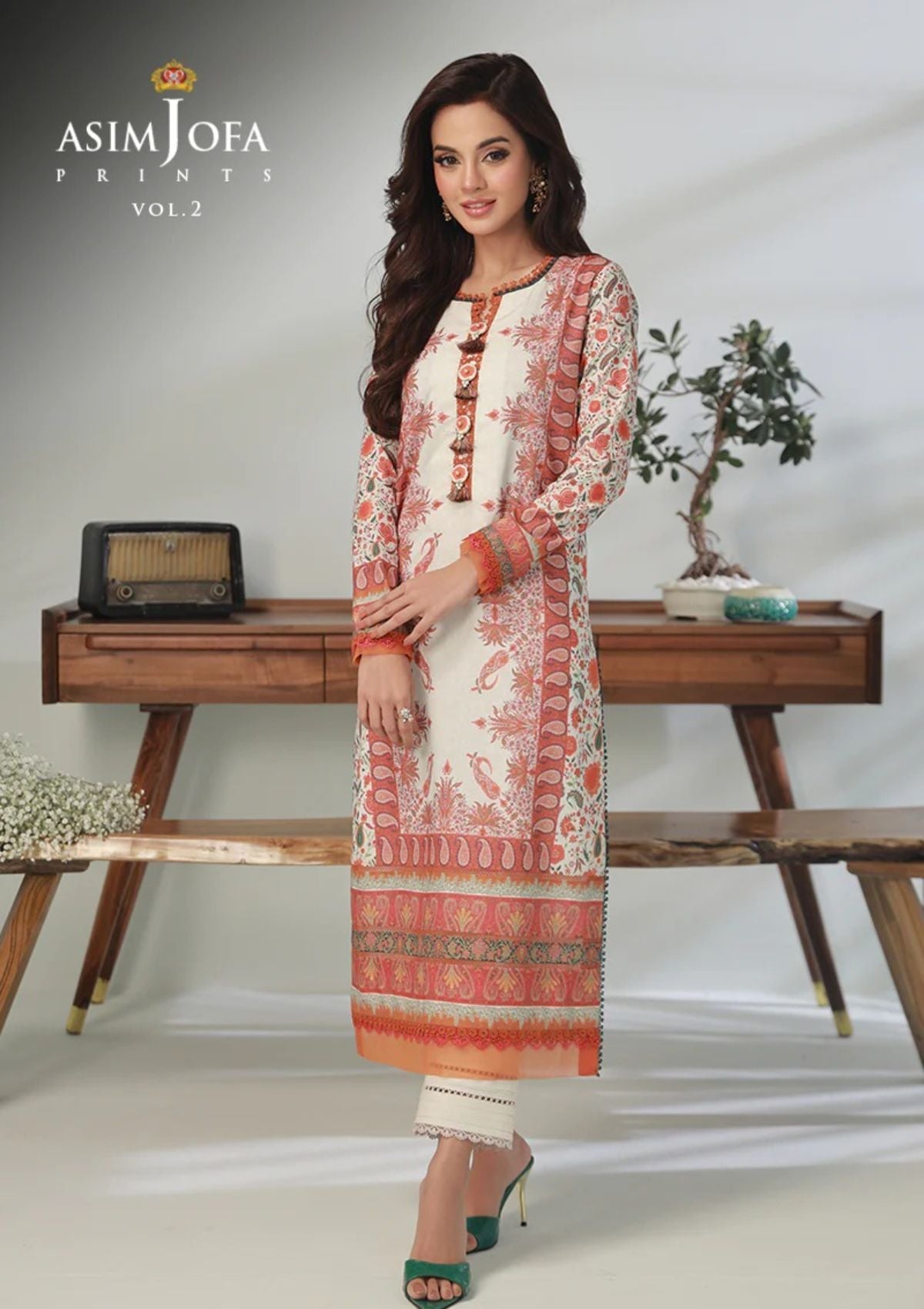 Lawn Collection - Asim Jofa - Basic - Print - 2 Pcs - AJBP#52 - Official Asim Jofa - Agha Fabrics UK