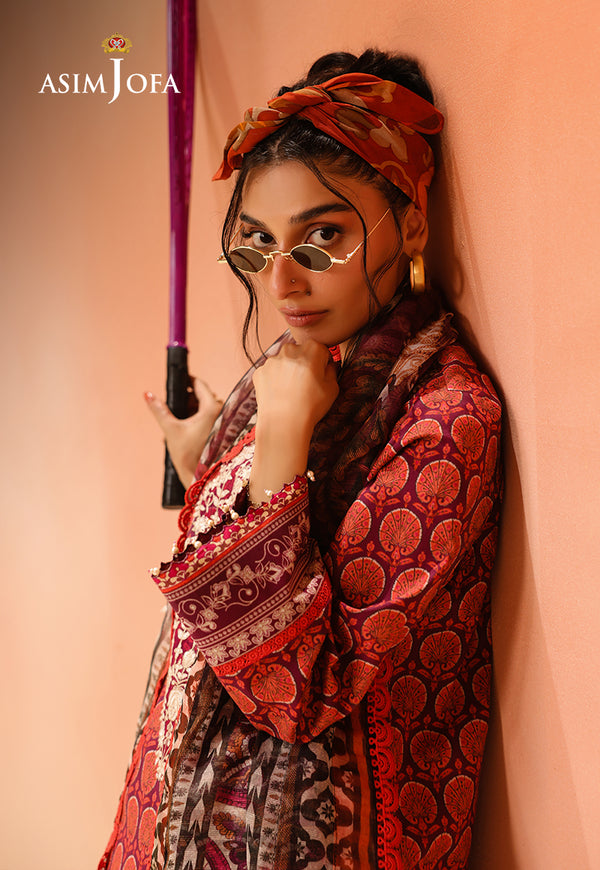 Asim Jofa | Summer Rhapsody | AJUBU-26 Printed Embroidered Lawn - Official Asim Jofa - Agha Fabrics UK