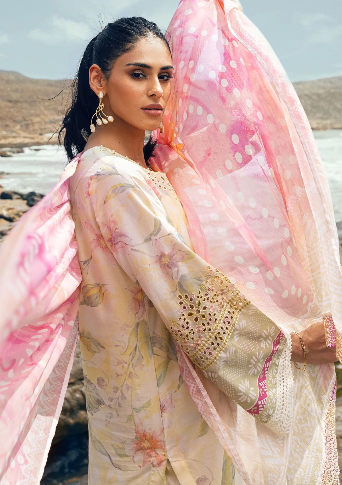 Lawn Collection - Nureh - Gardenia - Chikenkari - NG24#153 - Official Nureh - Agha Fabrics UK